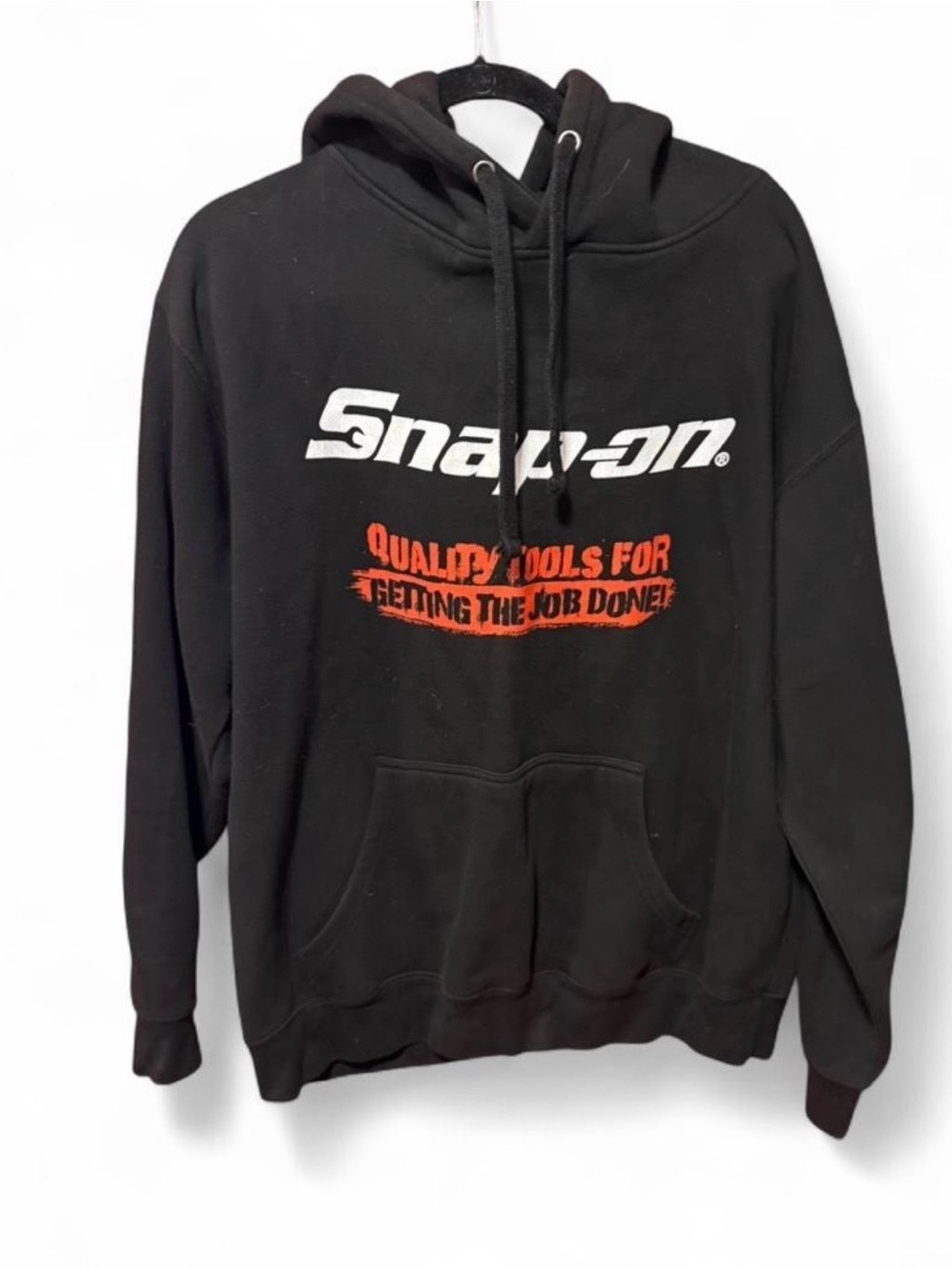 Snap Black Hoodie with White and Red Logo